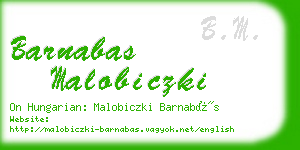 barnabas malobiczki business card